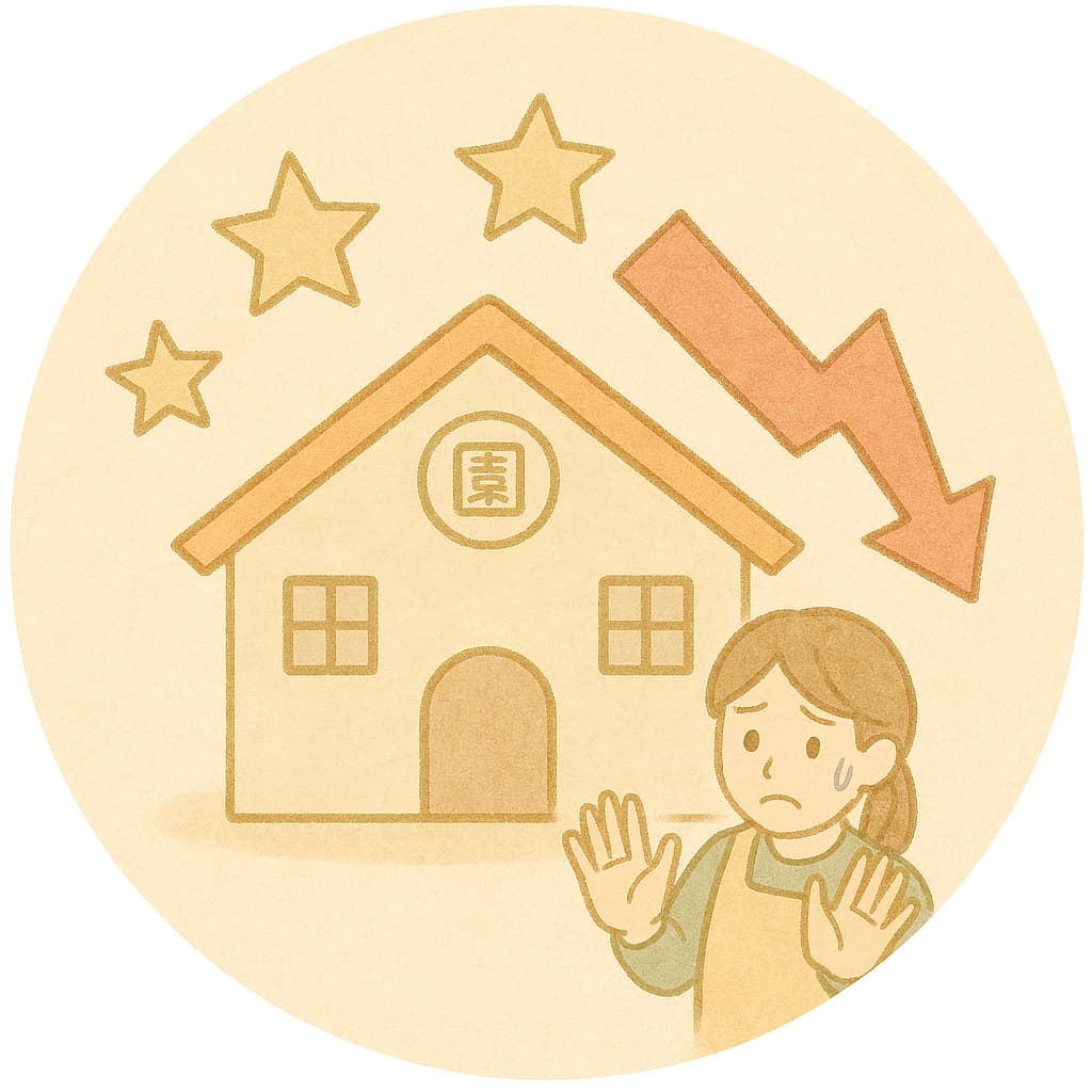 園の評判ダウン