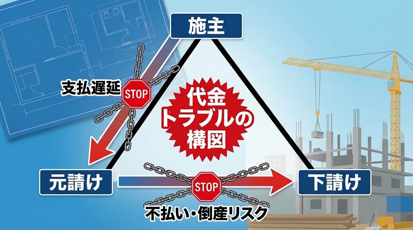建設業トラブルの3者構造